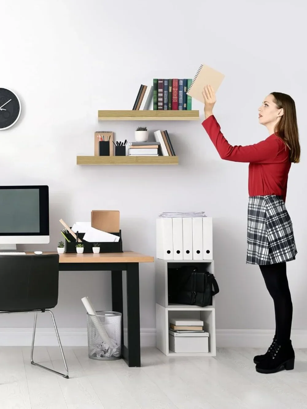 Lightweight 3 Pack of 16 Inch Floating Shelves - Perfect for Stylish Storage